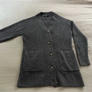 Quince baby alpaca-wool oversized sweater M charcoal